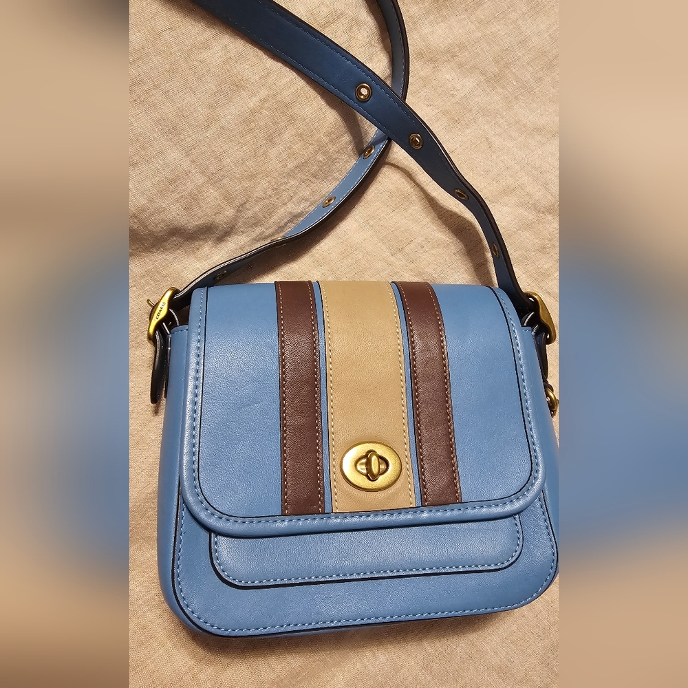 Coach Rambler 16 Varsity Stripe Limited Edition Leather Crossbody Bag NWOT - Picture 14 of 16
